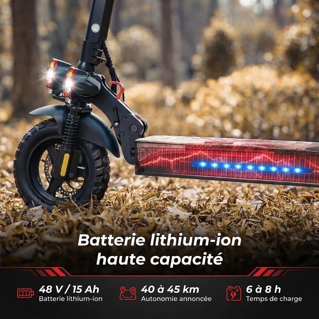 Trottinette Électrique REVO Titan 800 – 800 W – Autonomie 45 km – Batterie 48 V 15 Ah – Pneus Tout-Terrain 10