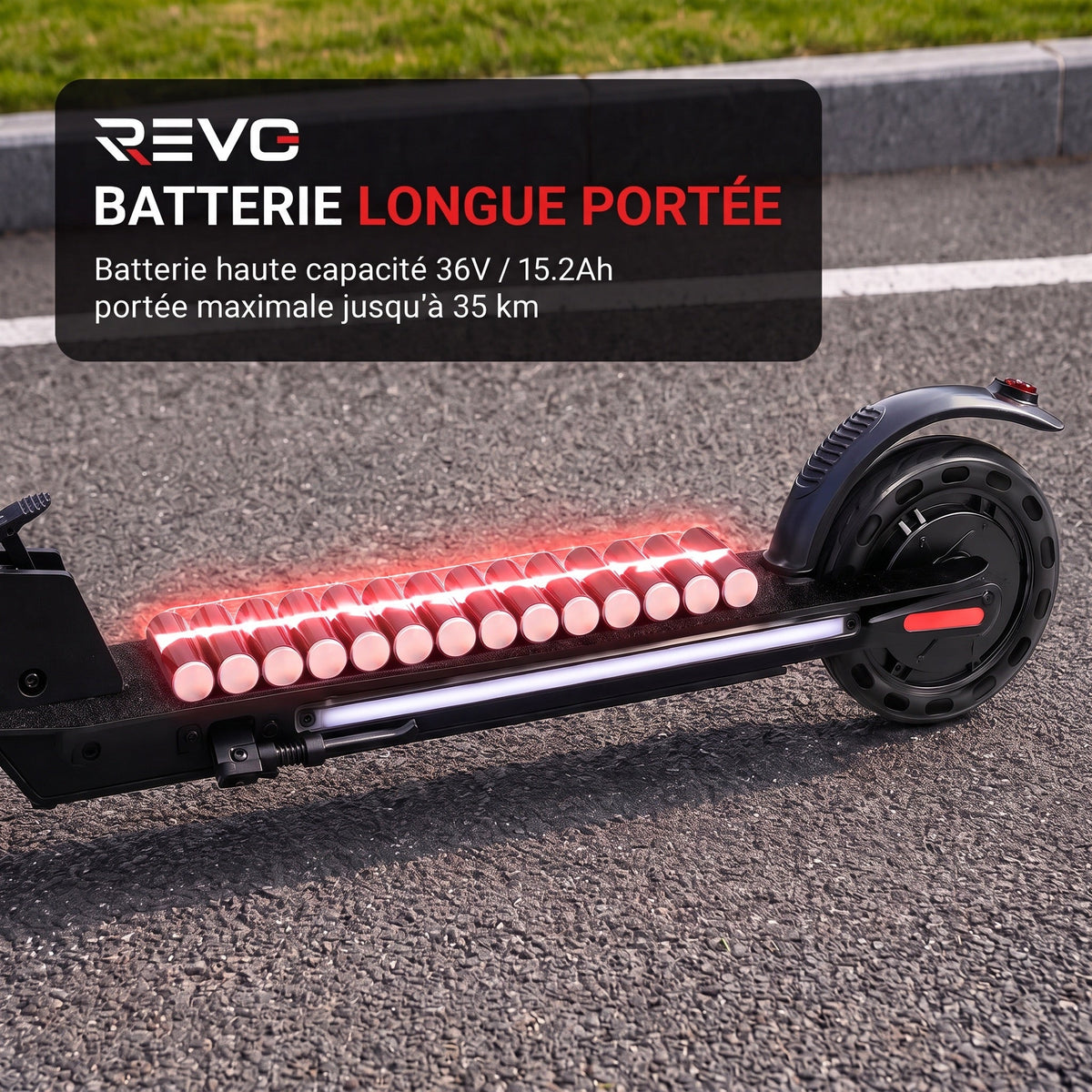 Trottinette Électrique REVO Voltis – 250 W – Autonomie 25 km – Batterie 36 V 5,2 Ah – Pneus 8