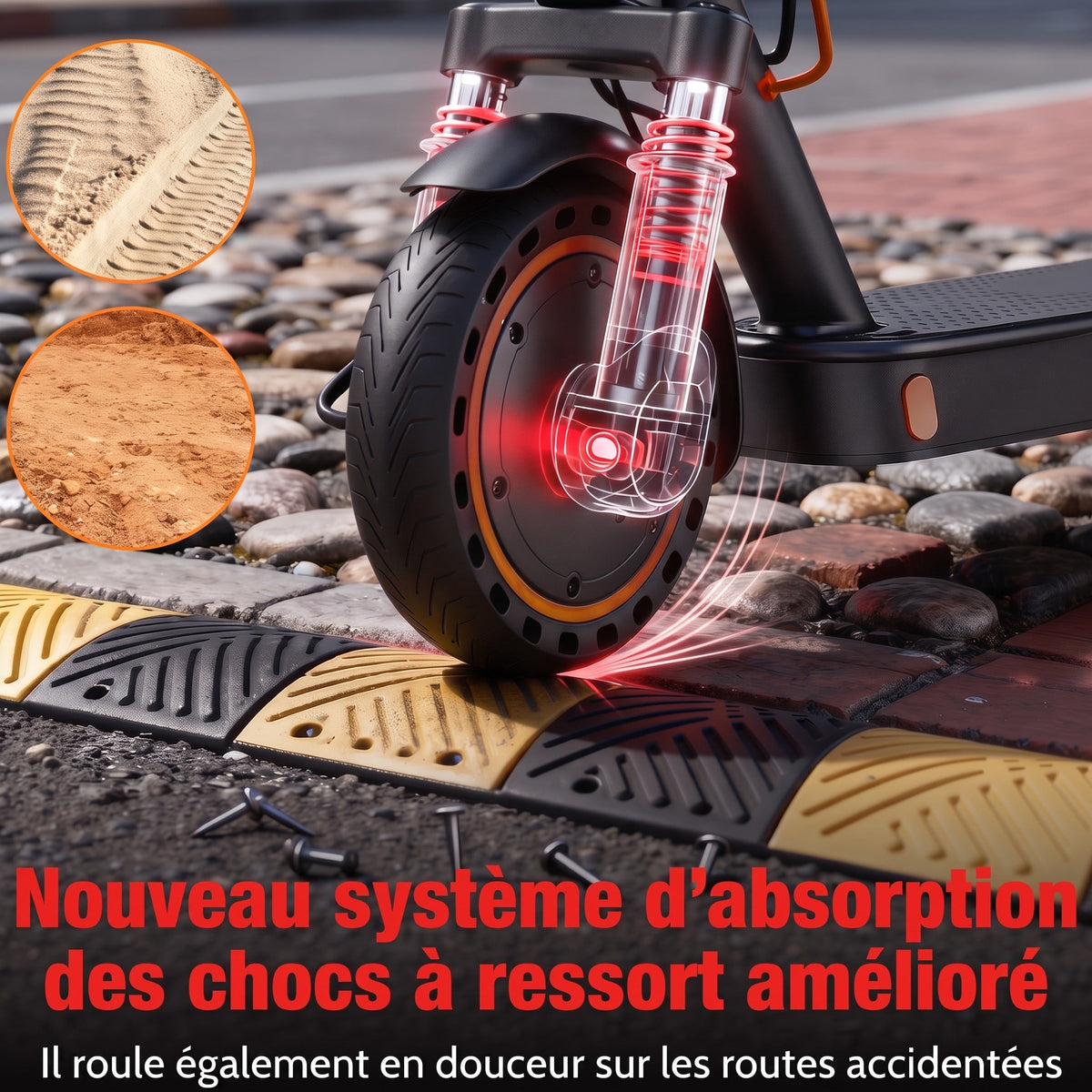 Trottinette Électrique REVO Nova – 350 W (Pointe 650 W) – Autonomie 30-35 km – Batterie 36V 7,8 Ah – Pneus 8,5 Nid d'Abeille