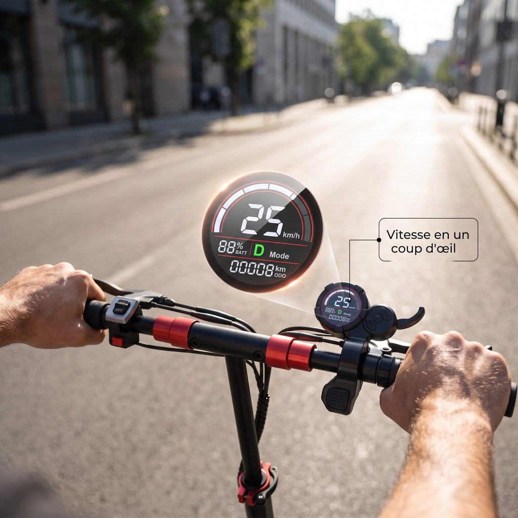 Trottinette Électrique REVO Peak – 1000 W (pointe 1200 W) – Autonomie 55 km – Batterie 48V 15Ah – Pneus 11 Tout-Terrain
