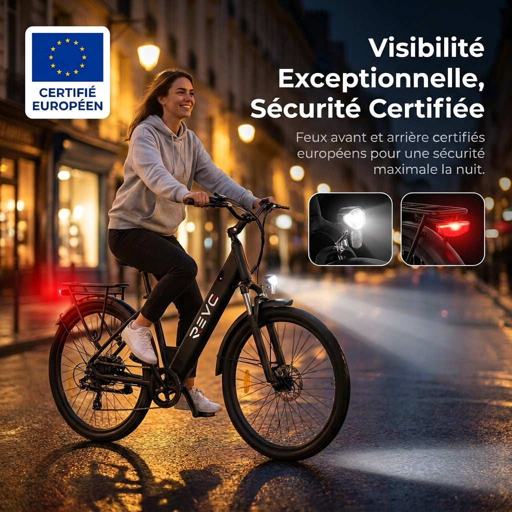 Vélo Électrique REVO Venture – 250 W – Autonomie jusqu’à 100 km – Batterie 561,6 Wh – Roues 27,5 – Freins Hydrauliques