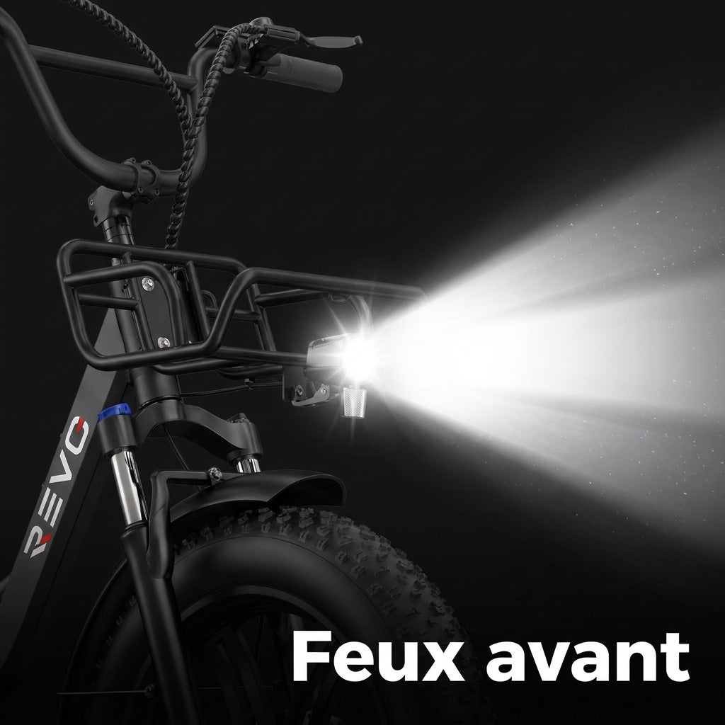 Vélo Électrique Fat Bike REVO Terra Boost – 250 W – Autonomie jusqu’à 126 km – Batterie 48 V 13 Ah – Couple 75 Nm – Pneus 20 x 4