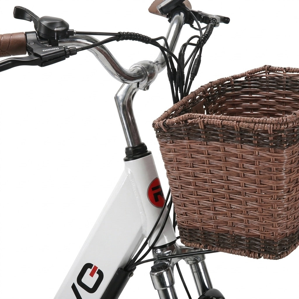 Vélo Électrique REVO Citya – 250 W – Autonomie 80 km – Batterie 36 V 10 Ah – 26 – Panier & Porte-Bagages